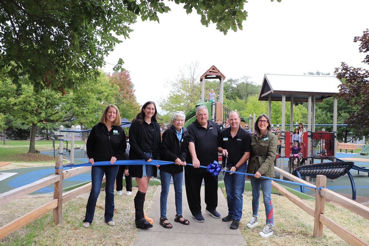 Ribbon cutting celebrates redeveloped east playground at Eldridge Park